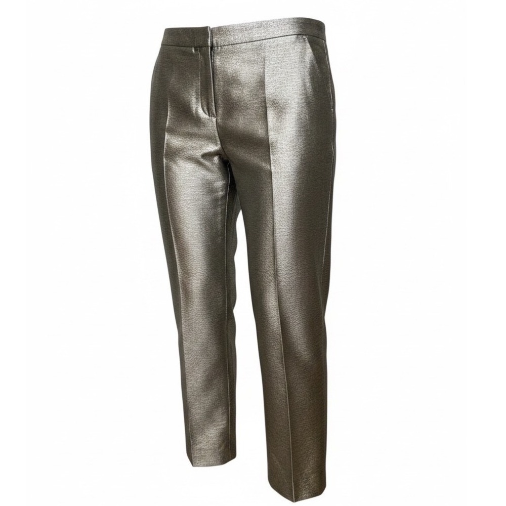 Boden Women's Tapered Trousers Brown Textured UK16 US12R WM461 Polyester Pants